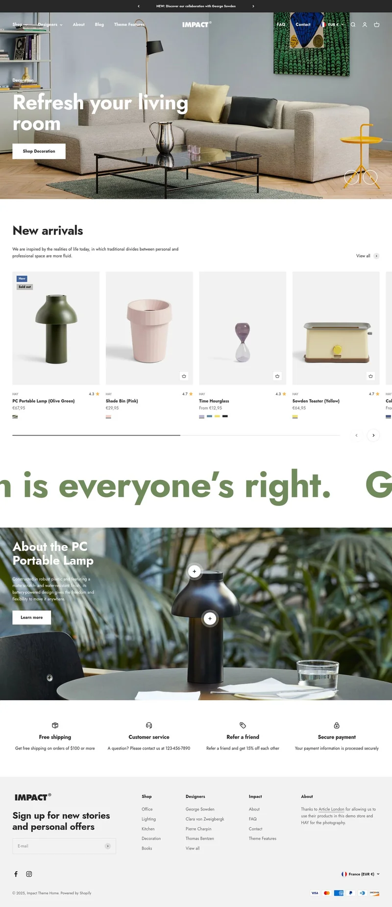 Aperçu du thème Shopify Impact